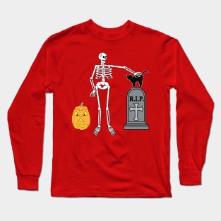 Halloween, design, holiday, decorations, skeleton Long Sleeve T-Shirt